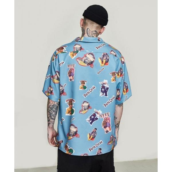 DEZZN ディズーン 開襟シャツ アロハシャツ 半袖 メンズ ロカビリー