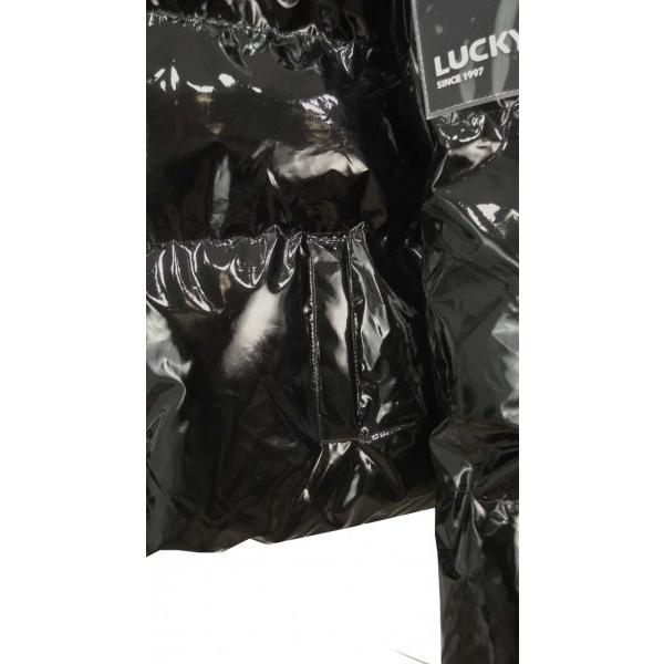 エナメル 光沢 ジャケット 軽い 中綿 ブルゾン ビックシルエット