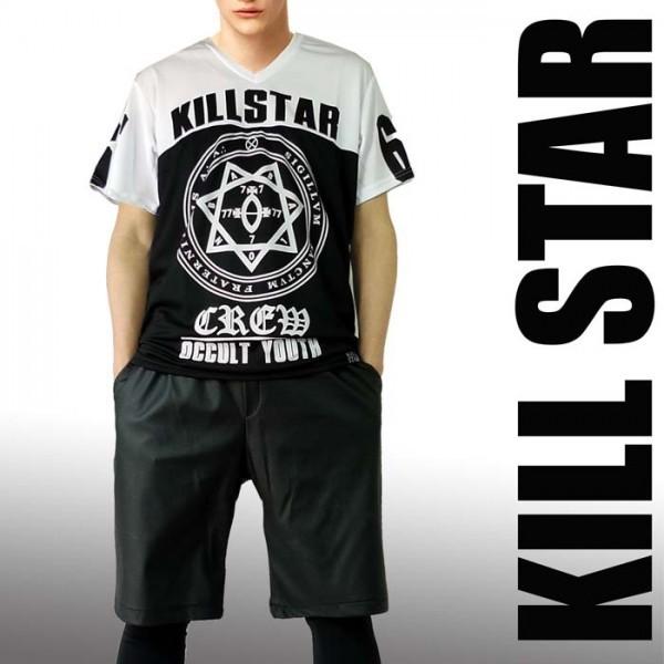 KILL STAR キルスター カルトデザインのホッケーTシャツ ロック パンク ファッション ロックtシャツ ホッケーtシャツ ブランド