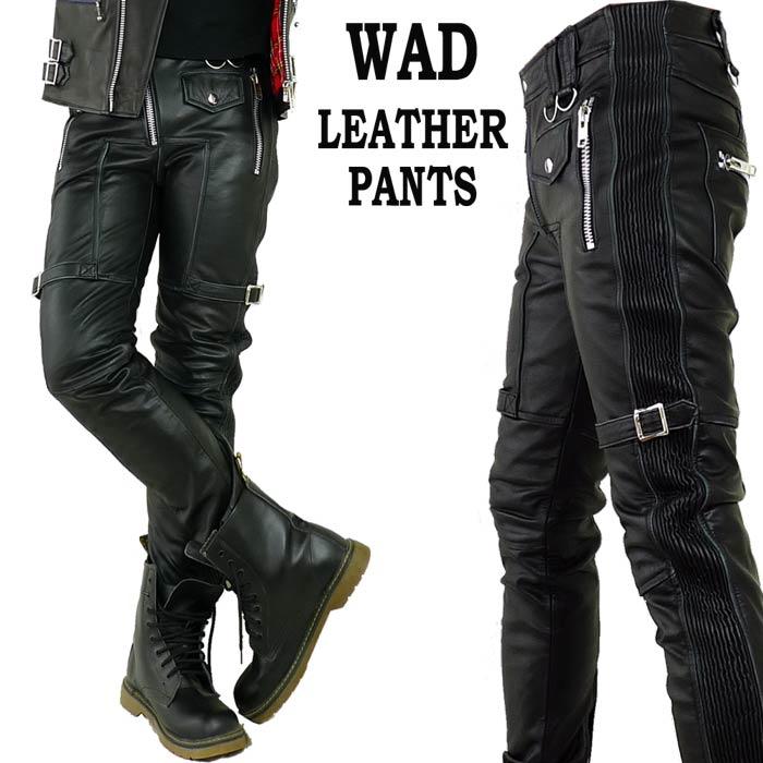 ブラック レザー バイカー パンツ 革パンツ パンク ロック ファッション メンズ スキニーパンツ :leather-pants3:ストリート
