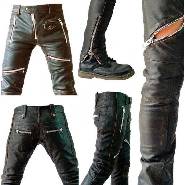 ZIPデザインが斬新なWADオリジナルの本革バイカーズ・スキニーパンツ