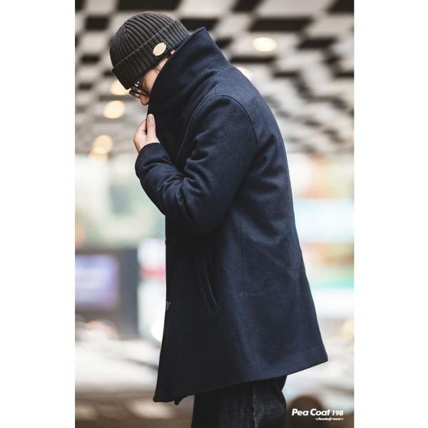 メンズ ウール ダブル ピーコート ヘチマ襟 防寒 Pea Coat Pコート ミリタリー コート ネイビー ブルー P コート Pea Coat 80s ストリート ロックファッションwad 通販 Yahoo ショッピング