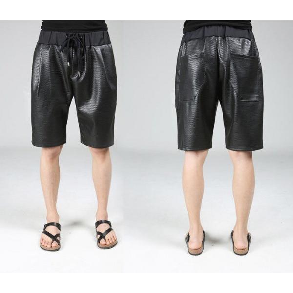 AF　WORCA レザーサルエルハーフパンツ 本革 本革 レザーサルエルパンツ サルエル ワイドパンツ WORCA JACK : 本革