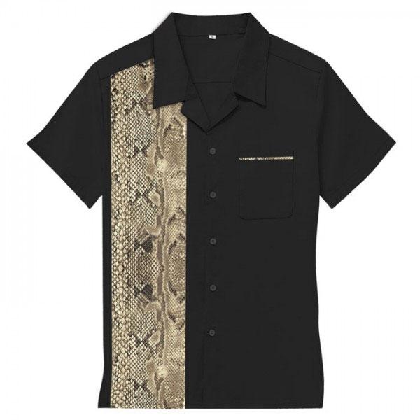 アメリカン レトロ シャツ 開襟シャツ パイソン柄 蛇柄 ボウリングシャツ 半袖 メンズ ボーリングシャツ ストリート ファッション Python Bowling Shirt S ストリート ロックファッションwad 通販 Yahoo ショッピング