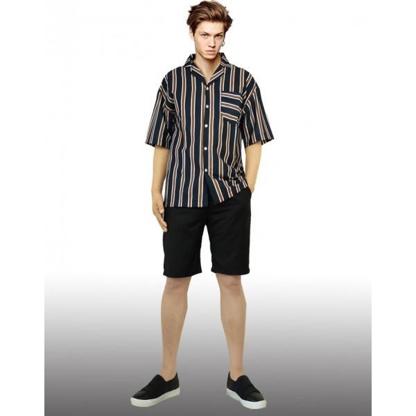 スラックス ハーフパンツ ブラック 黒 ボトムス パンツ ショート