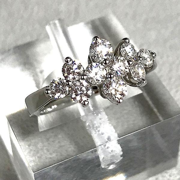 USED】指輪 Pt950 4.4g メレダイヤ1.00ct 11号 4.4g 傷も少なく 