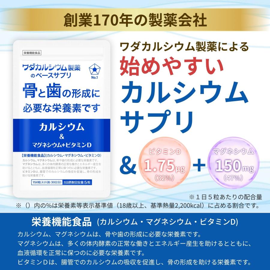 ワダカルシウム製薬 カルシウム サプリ マグネシウム サプリ
