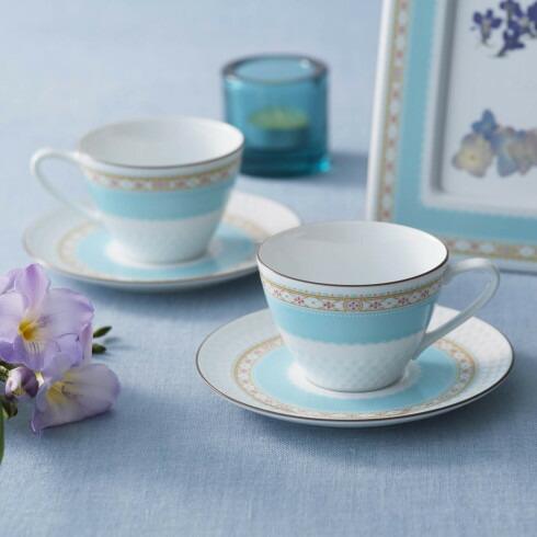 Noritake ノリタケ ハミングブルー ティー・コーヒー碗皿ペア 