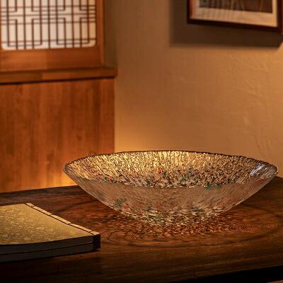 石塚硝子 ISHIZUKA GLASS アデリアグラス ADERIA GLASS 津軽びいどろ 水盤ねぶた F71841 花器の画像