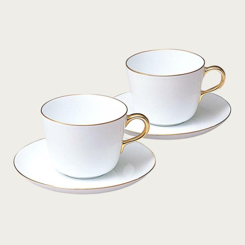 大倉陶器大倉陶園ゴールドラインスープソーサー2客