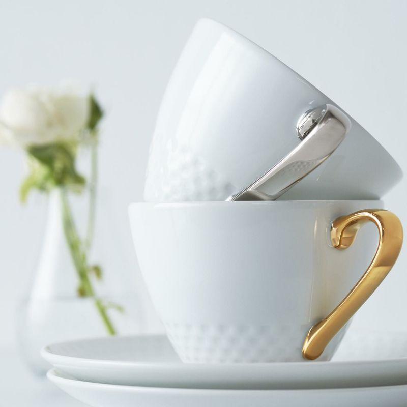 ノリタケ Noritake アミ ティー・コーヒー碗皿ペアセット(金・銀