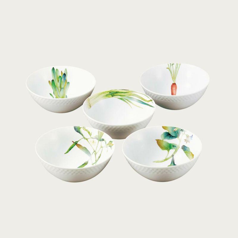 ノリタケ Noritake 京香旬彩 14cmボウルセット（5個）（絵変り 