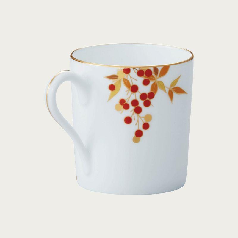 大倉陶園 マグカップ 320ml 紅白南天 107C/3321 3321/107C 六瓢箪（む 