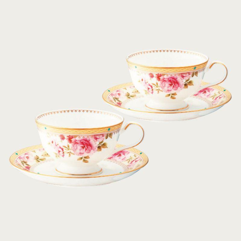 ノリタケ Noritake ハートフォード ティー・コーヒー碗皿ペアセット 