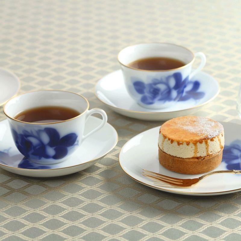 大倉陶園 ブルーローズ（8211） ティー・コーヒー碗皿ペアセット 190ml