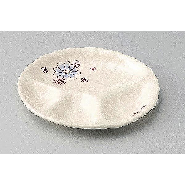 三陶 萬古焼 仕切りプレート ランチプレート 大皿 花夢(赤) 12272 花夢