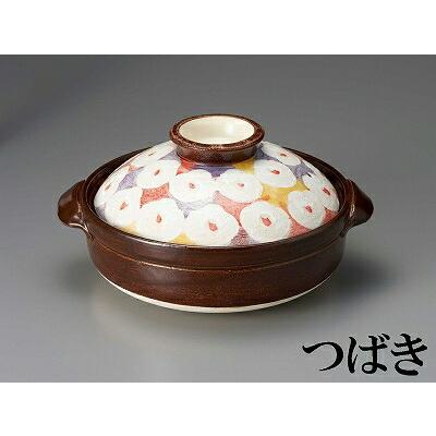 三陶 萬古焼土鍋 9号深鍋 つばき 18202 かきおとし 18207 花だより