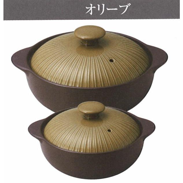 三陶 萬古焼 サーマテックIH 6.5号ＩＨ土鍋 IH対応 チョコレート 201308 デニム ブルー 201315 アイボリー 201810 ライトグレー 18435 オリーブ 18438の画像