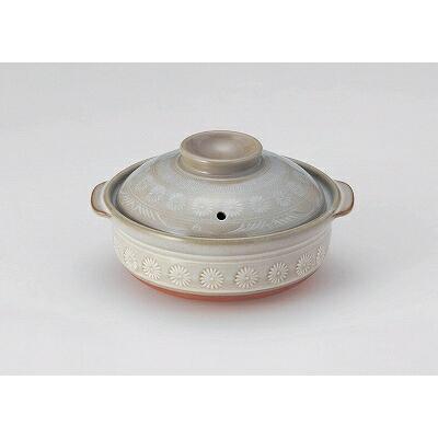 花三島 三陶 萬古焼 銀峯花三島 5.5号深鍋 土鍋 21551 : WADA TOKI