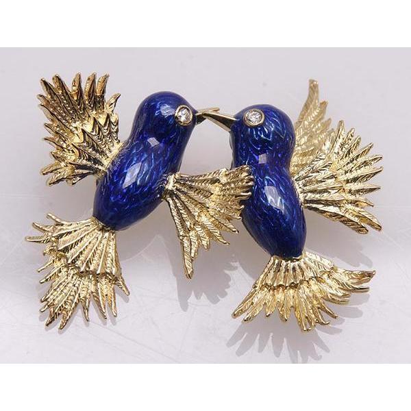 K18 鳥モチーフブローチ