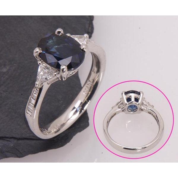 PT900天然￼サファイア ダイヤモンド リング.4.24グラム.#12￼ 質屋出品》Pt900☆天然サファイア2.24ct+ダイアモンドリング☆C