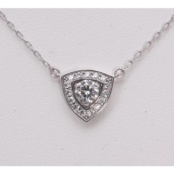 質屋出品》ベリテ☆k18WG天然ダイアモンド0.371ctペンダントネックレス 