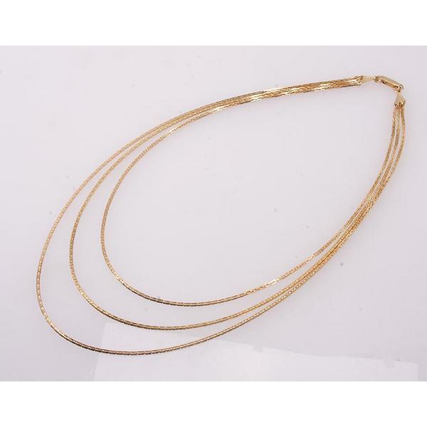質屋出品》k18☆3連デザインネックレス25.3g44cm☆C-2369 : wadaya44 