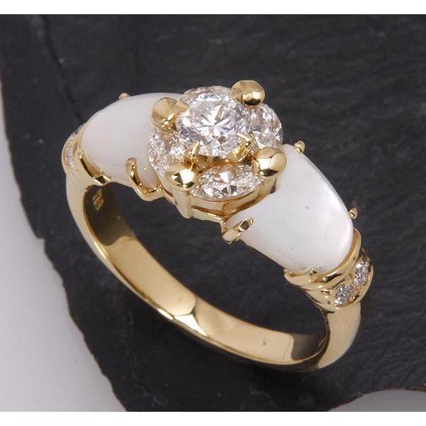 K18 シェル　ダイヤ指輪 楽天市場】K18 亀モチーフ ホワイトシェル×ダイヤリング 甲羅