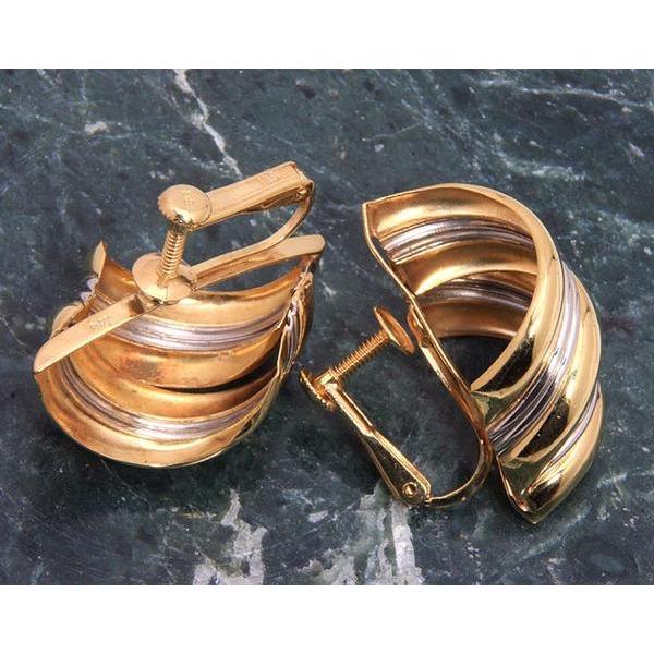 質屋出品》k18/Pt900☆コンビデザインイヤリング☆C-2749 : wadaya44 