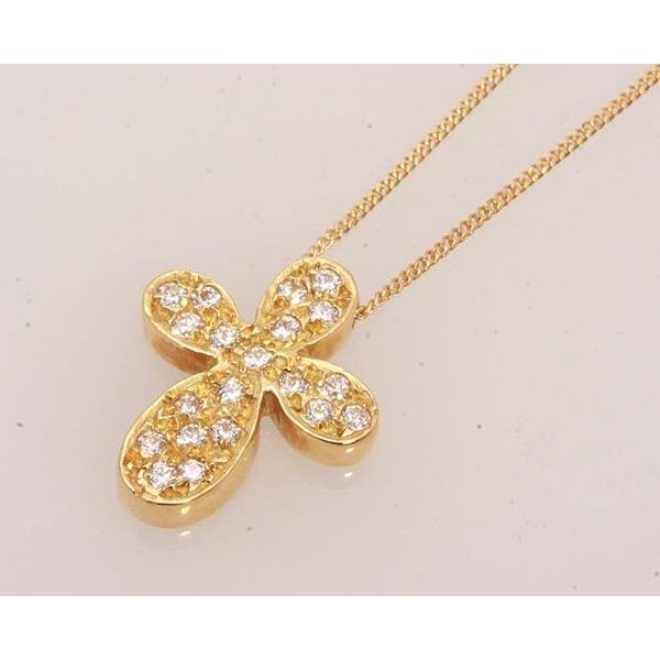 質屋出品》Folli Follieフォリフォリ☆k18クロスネックレス☆C-3195 