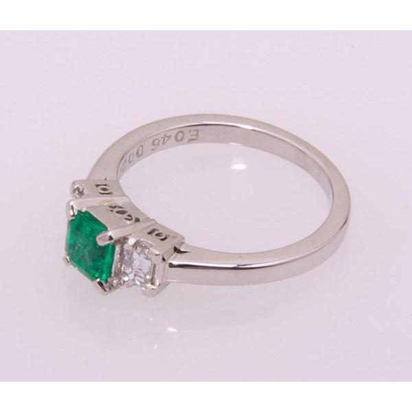 《質屋出品》Pt900★天然エメラルド0.46ct+ダイアリング★C-3432｜wadaya44｜03