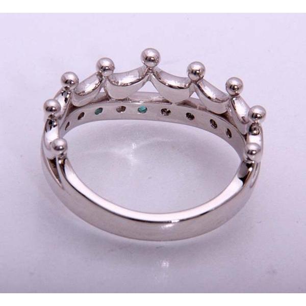 質屋出品》Pt900☆天然トルマリン+ダイアクラウンリング☆C-3705