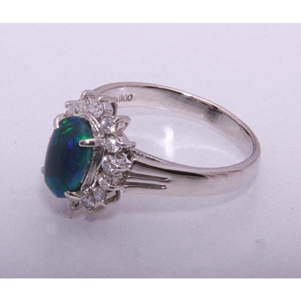 質屋出品》Pt900☆天然ブラックオパールリング☆C-3803 : c-3803  