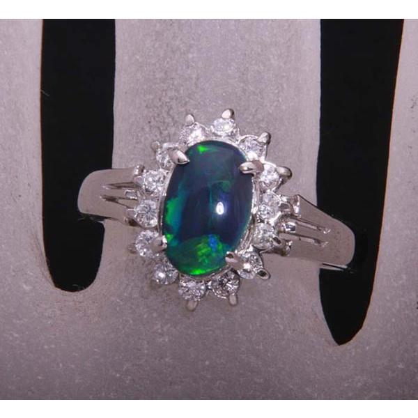 質屋出品》Pt900☆天然ブラックオパールリング☆C-3803 : c-3803  