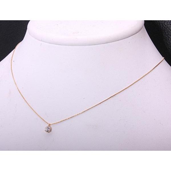 質屋出品》k18☆天然ダイアモンド0.31ctプチネックレス☆C-4208