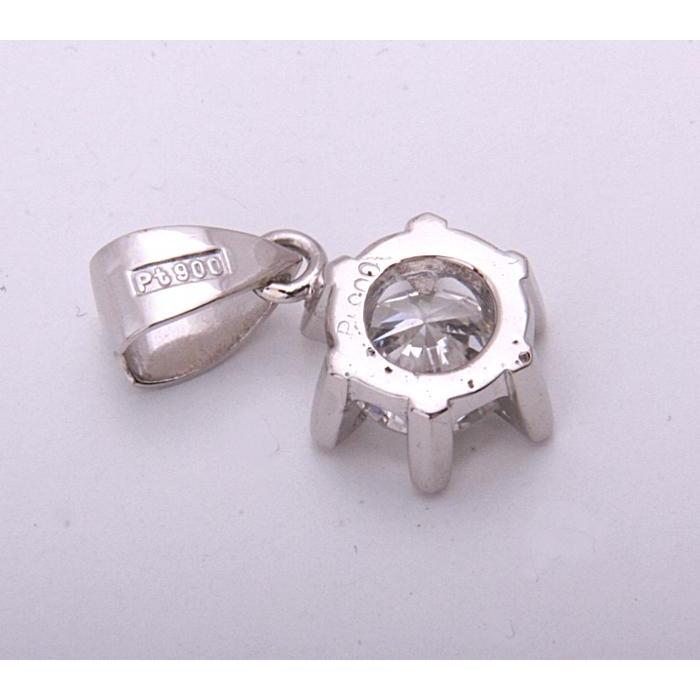 質屋出品》Pt900☆天然ダイアモンド立爪ペンダントトップ☆C-4241 