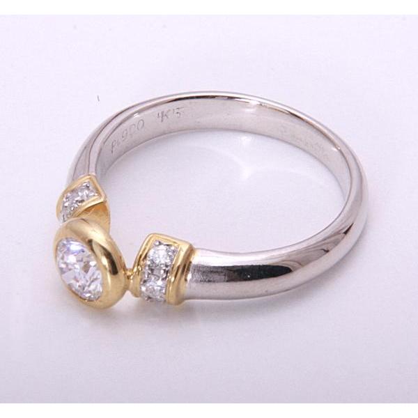 質屋出品》Pt900/k18☆天然ダイアモンド0.354ct+0.10ctリング☆C-4378  