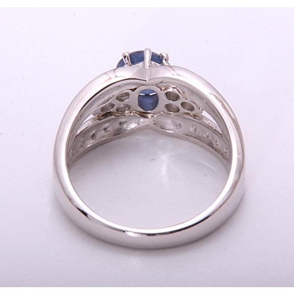質屋出品》Pt900☆天然スターサファイア1.26ct+ダイアモンドデザイン  
