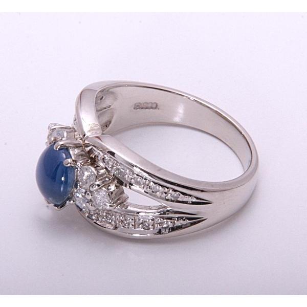 質屋出品》Pt900☆天然スターサファイア1.26ct+ダイアモンド