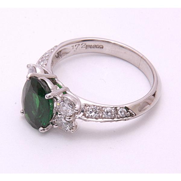 質屋出品》Pt900☆天然グロシュラライトガーネット1.72ct+ダイアモンド  
