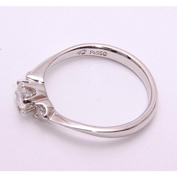 質屋出品》4℃☆Pt950天然ダイアモンド0.27ctデザインリング☆C-4772  