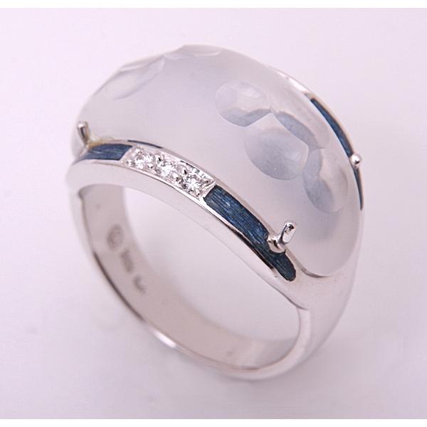 質屋出品》MIKIMOTOミキモト☆k18天然ロッククリスタル+ダイアデザイン  