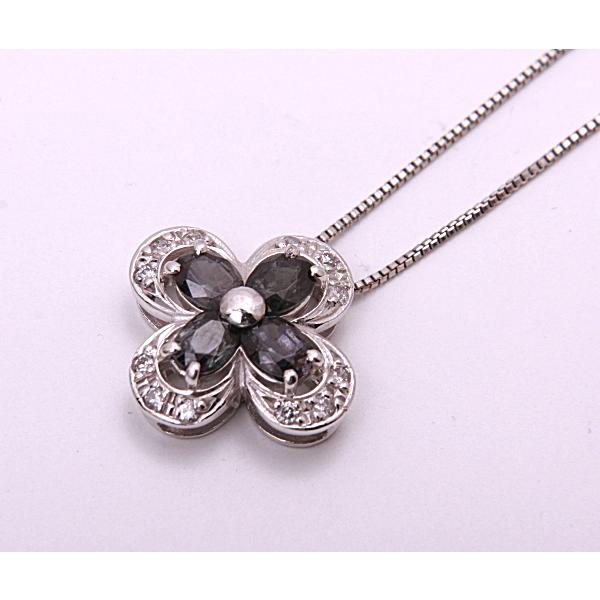 質屋》Pt850/900☆天然サファイア0.92ct+ダイアモンドネックレス 質屋》Pt850/900☆天然サファイア0.92ct+ダイアモンドネックレス