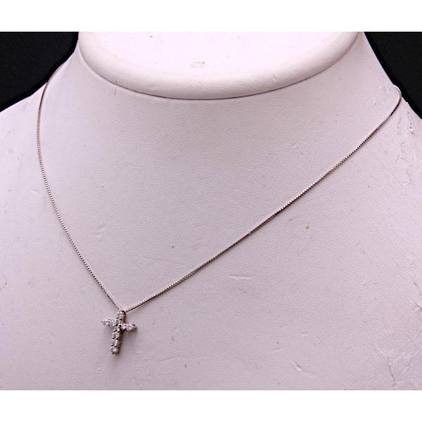 質屋出品》Pt850/900☆天然ダイア0.30ctクロスペンダント 質屋出品》Pt850/900☆天然ダイア0.30ctクロスペンダント