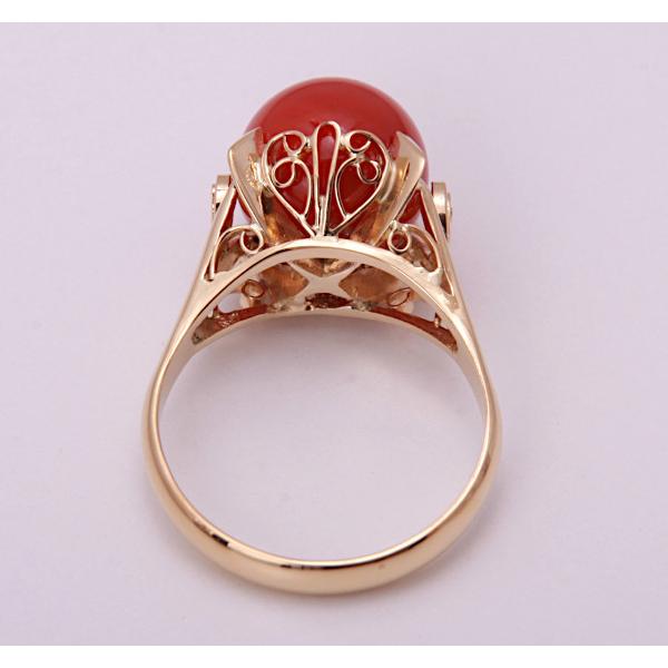 K18　天然珊瑚　リング K18 18金 天然ピンクサンゴ コーラル 珊瑚 リング 新品 12号