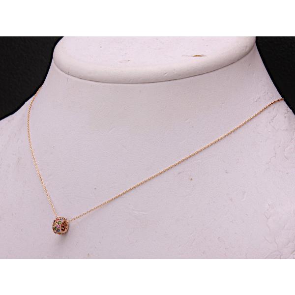 質屋出品》k18☆マルチカラー天然サファイアペンダントネックレス☆C 