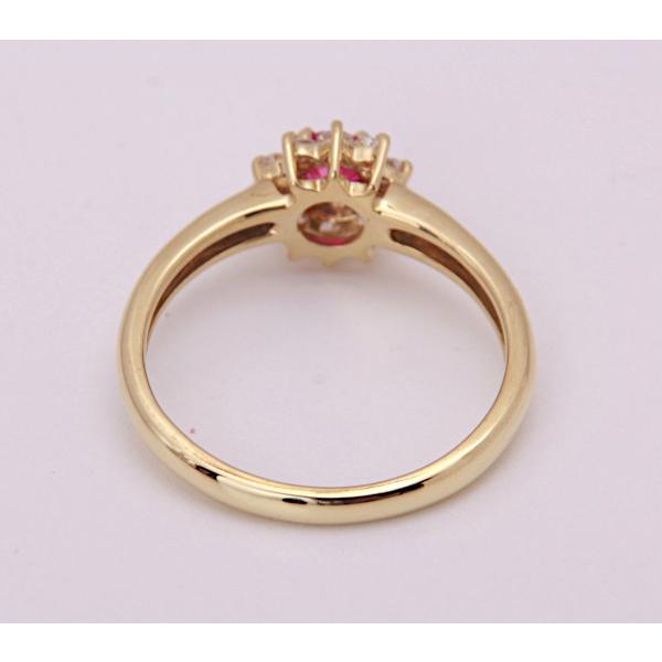 K18天然ルビーダイヤモンドリング 文芸」K18 天然ルビー 天然ダイヤモンド リング 純愛 女性 女王