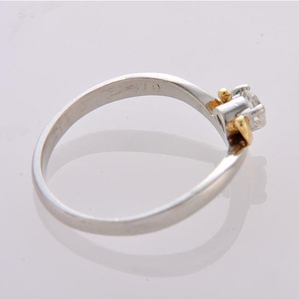 見て！K18金×Pt900ダイヤ0.15Ctリング指輪9号！MJ-1329 : wadaya44