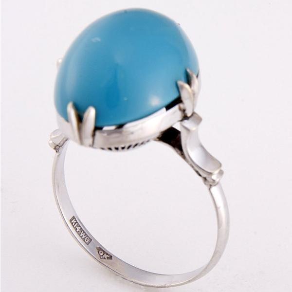 K14WGリング ブルーの石付き指輪