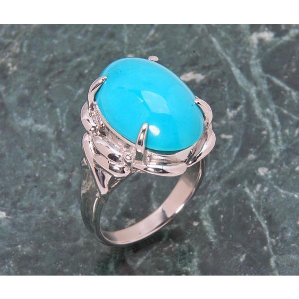 質屋出品》Pt900☆大粒の天然トルコ石のデザインリング☆k-3978